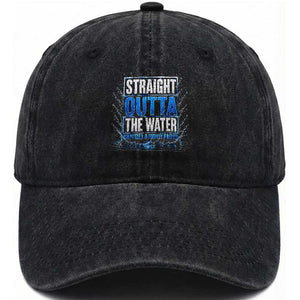 Baptism Washed Cotton Baseball Cap Straight Outta Water Christian Baptized TS10 Print Your Wear