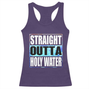 Straight Outta Holy Water Racerback Tank Top Baptismal Baptism Christening TS10 Purple Print Your Wear