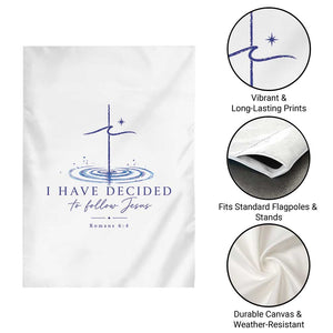 New Believer Garden Flag I Have Decided To Follow Jesus In Baptism Cross Water TS10 Print Your Wear