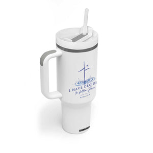 New Believer Tumbler With Handle I Have Decided To Follow Jesus In Baptism Cross Water TS10 Print Your Wear