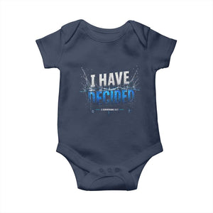 Christian Baptism Baby Onesie New Believer Water Immersion Baptized I Have Decided TS10 Navy Print Your Wear