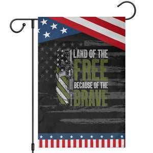 Land of the Free Because of the Brave Garden Flag Gun American Flag TS10 Distressed Black Blue Print Your Wear
