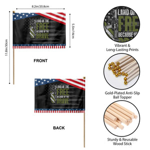 Land of the Free Because of the Brave Patriotic Handheld Flag Gun American Flag TS10 Print Your Wear