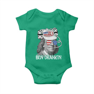 4th of July Ben Drankin Baby Onesie Funny Benjamin Franklin USA Flag TS10 Irish Green Print Your Wear