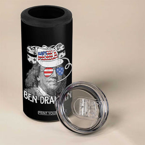 4th of July Ben Drankin 4 in 1 Can Cooler Tumbler Funny Benjamin Franklin USA Flag TS10 Print Your Wear