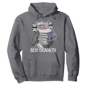 4th of July Ben Drankin Hoodie Funny Benjamin Franklin USA Flag TS10 Charcoal Print Your Wear