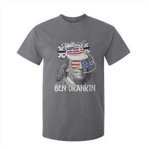 4th of July Ben Drankin T Shirt For Kid Funny Benjamin Franklin USA Flag TS10 Charcoal Print Your Wear