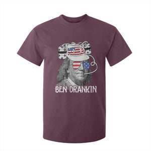 4th of July Ben Drankin T Shirt For Kid Funny Benjamin Franklin USA Flag TS10 Maroon Print Your Wear