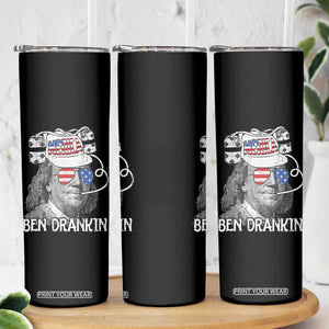 4th of July Ben Drankin Skinny Tumbler Funny Benjamin Franklin USA Flag TS10 Print Your Wear