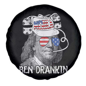 4th of July Ben Drankin Spare Tire Cover Funny Benjamin Franklin USA Flag TS10 Print Your Wear