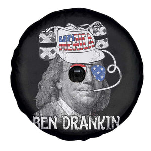 4th of July Ben Drankin Spare Tire Cover Funny Benjamin Franklin USA Flag TS10 Print Your Wear