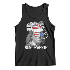 4th of July Ben Drankin Tank Top Funny Benjamin Franklin USA Flag TS10 Black Print Your Wear