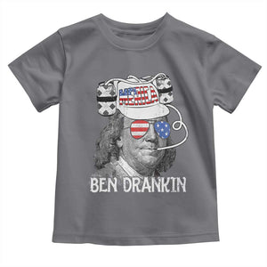 4th of July Ben Drankin Toddler T Shirt Funny Benjamin Franklin USA Flag TS10 Charcoal Print Your Wear