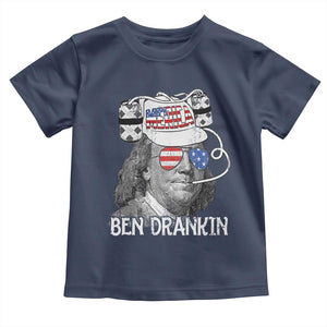 4th of July Ben Drankin Toddler T Shirt Funny Benjamin Franklin USA Flag TS10 Navy Print Your Wear