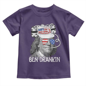 4th of July Ben Drankin Toddler T Shirt Funny Benjamin Franklin USA Flag TS10 Purple Print Your Wear