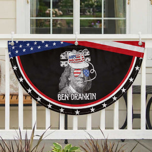 4th of July Ben Drankin Patriotic Fan Flag Funny Benjamin Franklin USA Flag