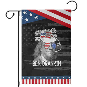 4th of July Ben Drankin Garden Flag Funny Benjamin Franklin USA Flag TS10 Distressed Black Blue Print Your Wear
