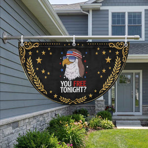 Funny 4th of July Patriotic Fan Flag Bald Eagle You Free Tonight