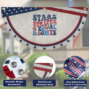 Stars Stripes And Equal Rights Patriotic Fan Flag Groovy Retro 4th Of July