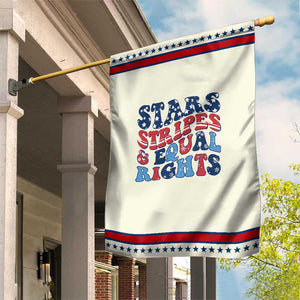 Stars Stripes And Equal Rights Garden Flag Groovy Retro 4th Of July TS10 Modern Beige Red Print Your Wear