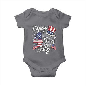 Happy 4th Of July Baby Onesie Patriotic American Flag USA TS10 Charcoal Print Your Wear