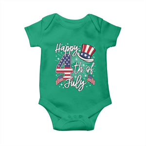Happy 4th Of July Baby Onesie Patriotic American Flag USA TS10 Irish Green Print Your Wear