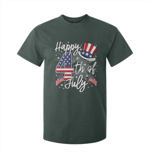 Happy 4th Of July T Shirt For Kid Patriotic American Flag USA TS10 Dark Forest Green Print Your Wear