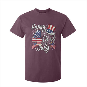Happy 4th Of July T Shirt For Kid Patriotic American Flag USA TS10 Maroon Print Your Wear