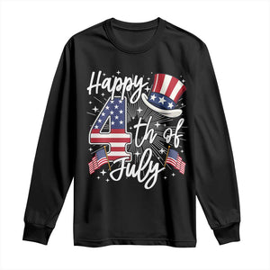 Happy 4th Of July Long Sleeve Shirt Patriotic American Flag USA TS10 Black Print Your Wear