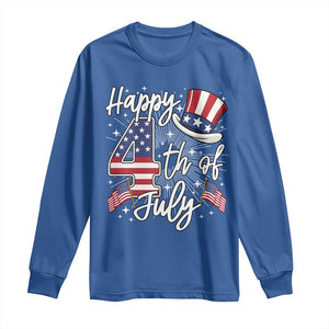 Happy 4th Of July Long Sleeve Shirt Patriotic American Flag USA TS10 Royal Blue Print Your Wear