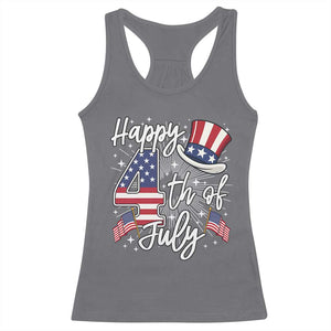 Happy 4th Of July Racerback Tank Top Patriotic American Flag USA TS10 Charcoal Print Your Wear
