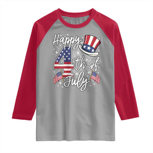 Happy 4th Of July Raglan Shirt Patriotic American Flag USA TS10 Sport Gray Red Print Your Wear