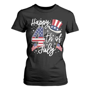Happy 4th Of July T Shirt For Women Patriotic American Flag USA TS10 Black Print Your Wear