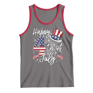 Happy 4th Of July Tank Top Patriotic American Flag USA TS10 Deep Heather Red Print Your Wear
