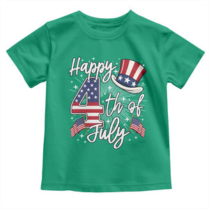 Happy 4th Of July Toddler T Shirt Patriotic American Flag USA TS10 Irish Green Print Your Wear