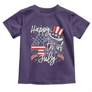 Happy 4th Of July Toddler T Shirt Patriotic American Flag USA TS10 Purple Print Your Wear