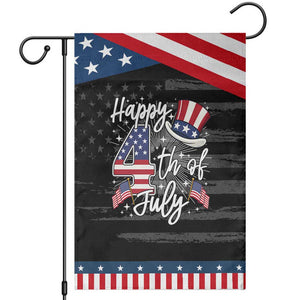 Happy 4th Of July Garden Flag Patriotic American Flag USA TS10 Distressed Black Blue Print Your Wear