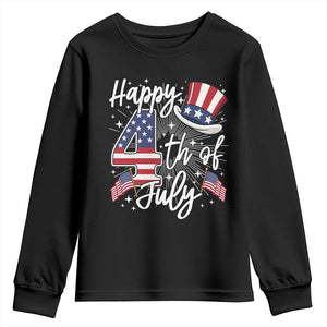 Happy 4th Of July Youth Sweatshirt Patriotic American Flag USA TS10 Black Print Your Wear