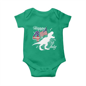 Dinosaur Happy 4th of July Baby Onesie Patriotic American Flag USA TS10 Irish Green Print Your Wear