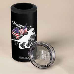Dinosaur Happy 4th of July 4 in 1 Can Cooler Tumbler Patriotic American Flag USA TS10 Print Your Wear