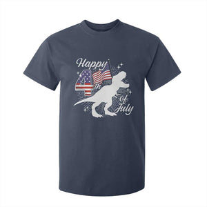 Dinosaur Happy 4th of July T Shirt For Kid Patriotic American Flag USA TS10 Navy Print Your Wear