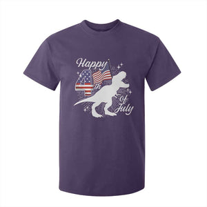 Dinosaur Happy 4th of July T Shirt For Kid Patriotic American Flag USA TS10 Purple Print Your Wear