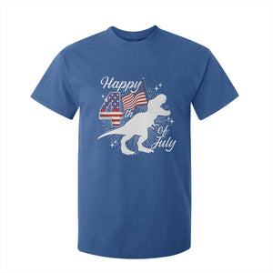 Dinosaur Happy 4th of July T Shirt For Kid Patriotic American Flag USA TS10 Royal Blue Print Your Wear
