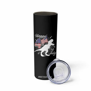 Dinosaur Happy 4th of July Skinny Tumbler Patriotic American Flag USA TS10 Print Your Wear