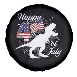Dinosaur Happy 4th of July Spare Tire Cover Patriotic American Flag USA TS10 Print Your Wear