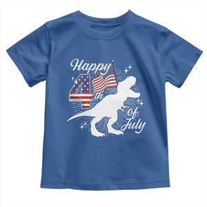 Dinosaur Happy 4th of July Toddler T Shirt Patriotic American Flag USA TS10 Royal Blue Print Your Wear