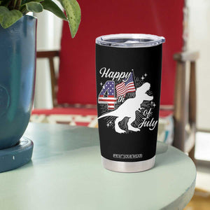 Dinosaur Happy 4th of July Tumbler Cup Patriotic American Flag USA TS10 Print Your Wear