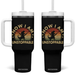 Retro Now I Am Unstoppable Tumbler With Handle Funny Dinosaur Dino Gifts Vintage