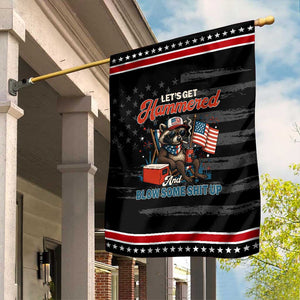 Lets Get Hammered and Blow Some Shit Up Garden Flag Raccoon 4th Of July America TS10 Distressed Black Red Print Your Wear