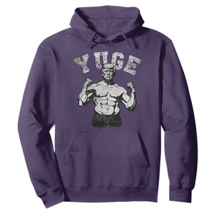 Yuge Muscular Flex Trump Hoodie Funny Patriotic Vintage Workout Gym Weight Lifting Motivational TS10 Purple Print Your Wear